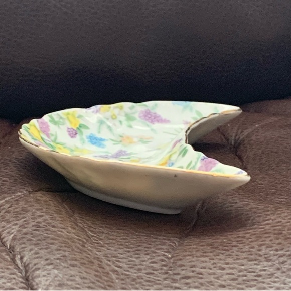 Lefton Lilac Chintz Moon Shaped Bone Dish - Picture 7 of 12